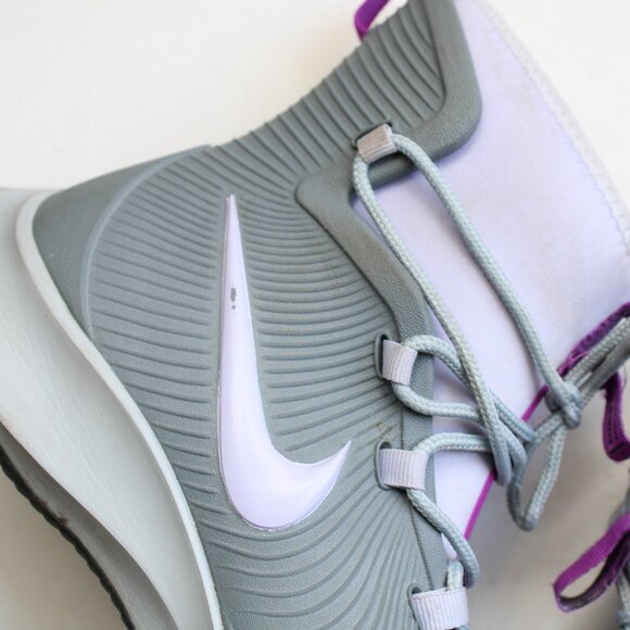Nike Youth Gray Purple Binzie Waterproof Rain Boots Sneakers BQ5380-00 Size 4 Y - Picture 7 of 9